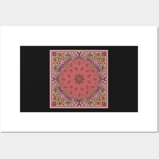 Bandana Pattern (warm colors) Posters and Art